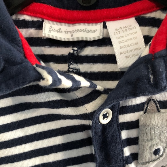 Baby Romper - One Piece Romper - Dog - Stripes - Size 6-9M - First Impressions - Picture 3 of 3